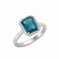 Anello Gazzola Gioielli Donna Amuleto in Oro bianco Topazio blu 2.36 Ct AN-1233-16-1-9-13-TL-OT-N-DEF-VS - AN-1233-16-1-9-13-TL-OT-N-DEF-VS